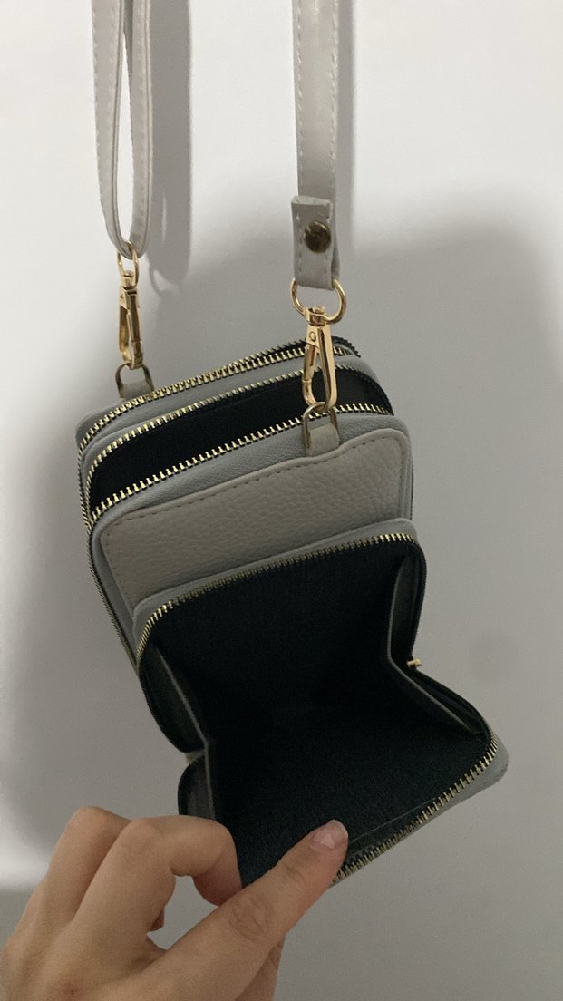 Gri Yılan Desenli Kadın Deri Çapraz Çanta - Görsel 2