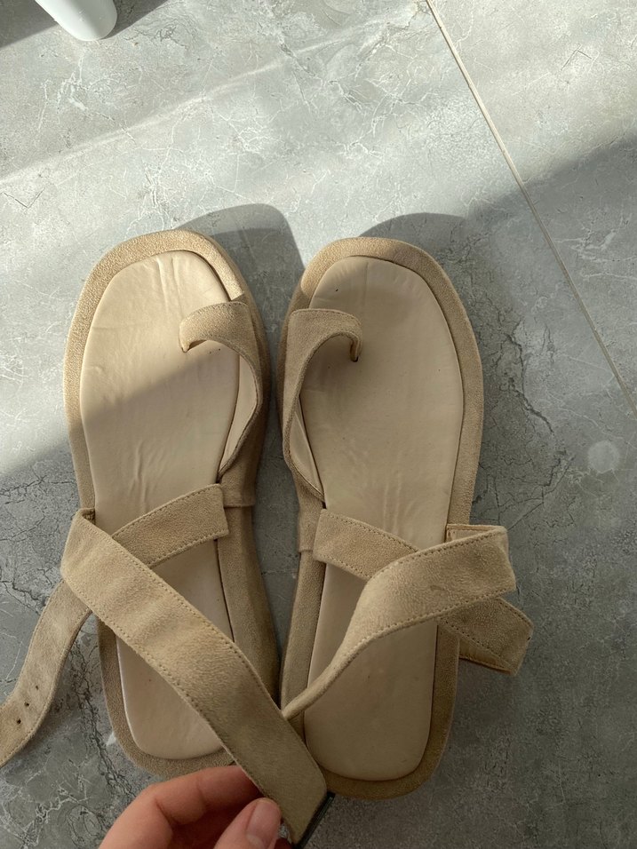 Bej Süet Kadın Sandalet - Görsel 2