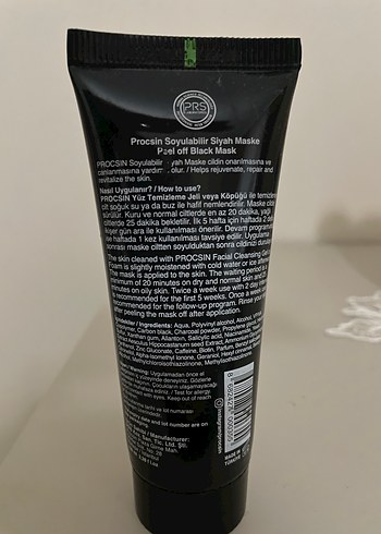 Procsin Procsin Aktif Karbon Siyah Soyulabilir Maske 100 ml