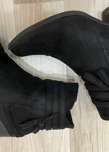 Siyah Süet Fermuarlı Kadın Bot - Görsel 11