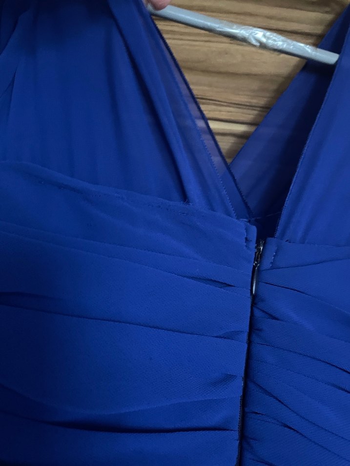 Mavi Drapeli Uzun Abiye Elbise - Görsel 5