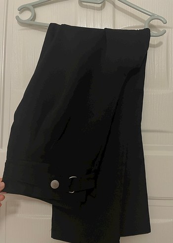 Kemerli Siyah Kadın Kumaş Pantolon Milla - Görsel 3