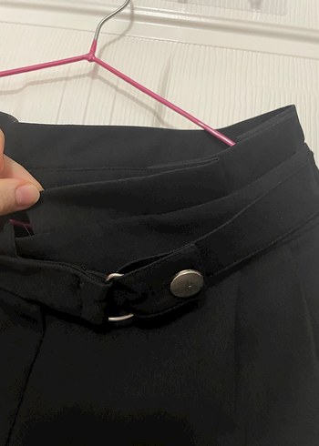 Kemerli Siyah Kadın Kumaş Pantolon Milla - Görsel 4