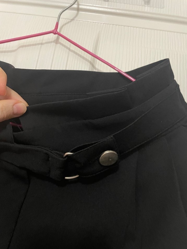 Kemerli Siyah Kadın Kumaş Pantolon Milla - Görsel 4