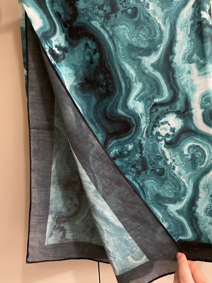 Turkuaz Desenli Kadın Eşarp Moda Kaşmir - Görsel 4