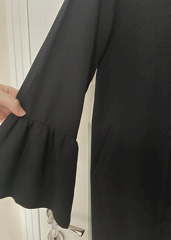 Siyah Uzun Kollu Minimalist Kadın Ceket - Görsel 3