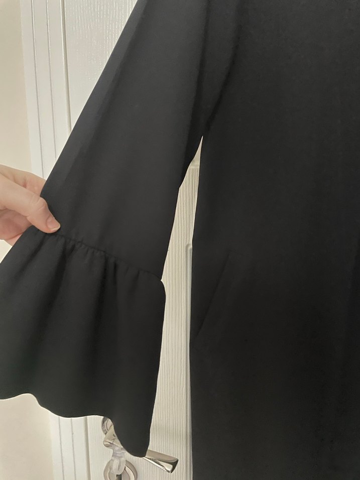 Siyah Uzun Kollu Minimalist Kadın Ceket - Görsel 3