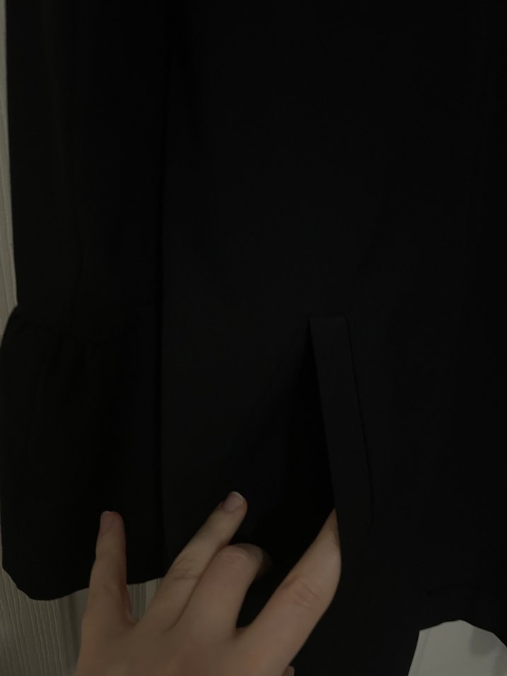 Siyah Uzun Kollu Minimalist Kadın Ceket - Görsel 4