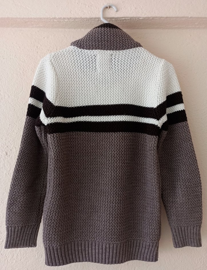 Erkek  Yaka Detaylı Triko Kazak - Görsel 2