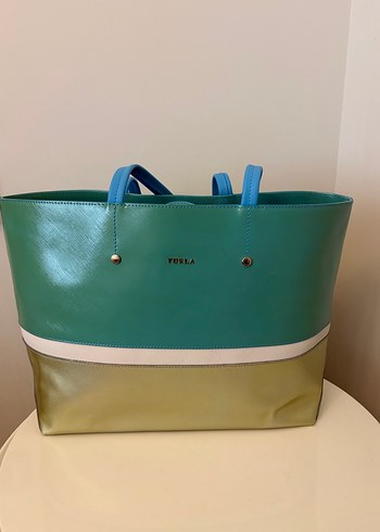 Furla Parlak Yeşil Deri Kadın Çanta