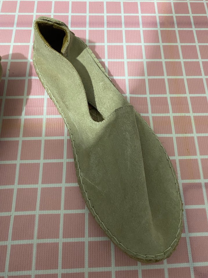 Bej hakiki süet deri Espadril - Görsel 5