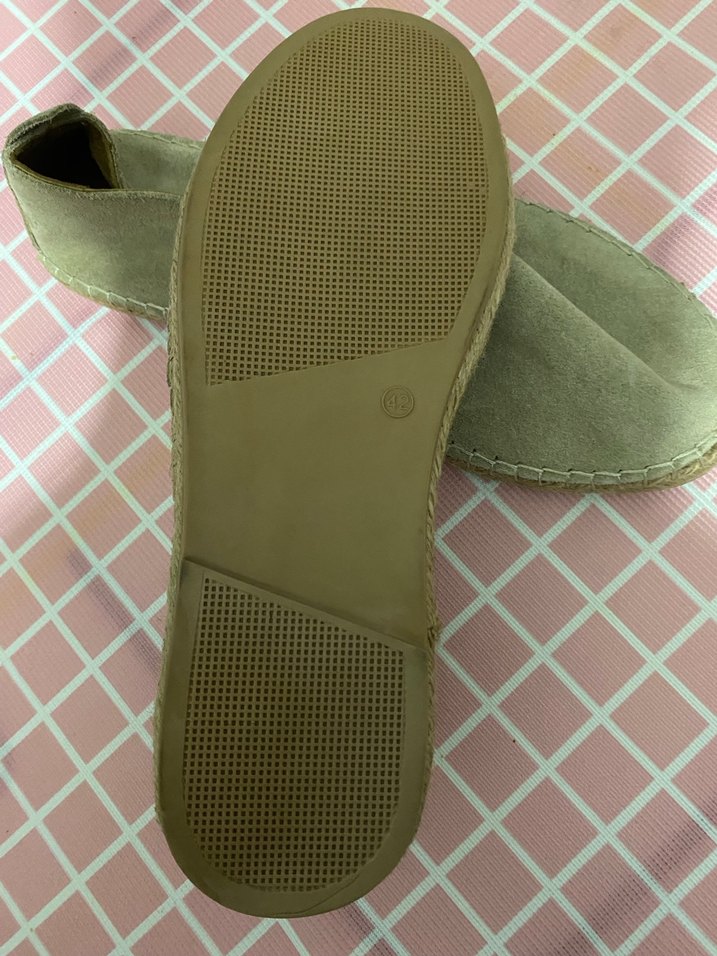 Bej hakiki süet deri Espadril - Görsel 4