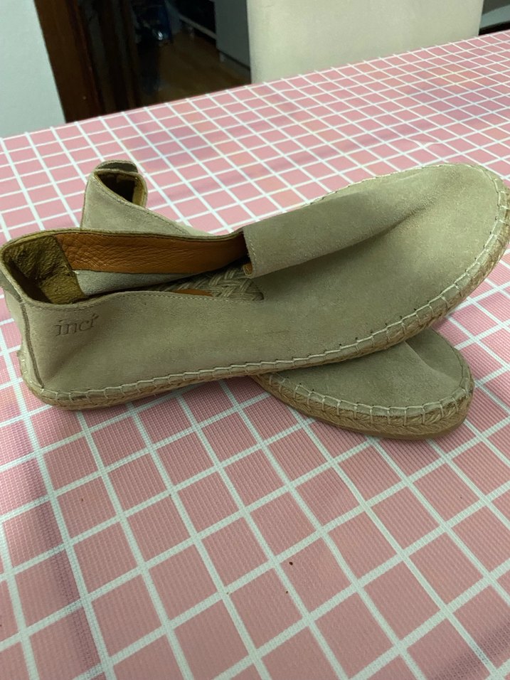 Bej hakiki süet deri Espadril - Görsel 2