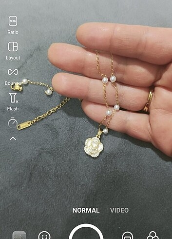çelik kolye gold