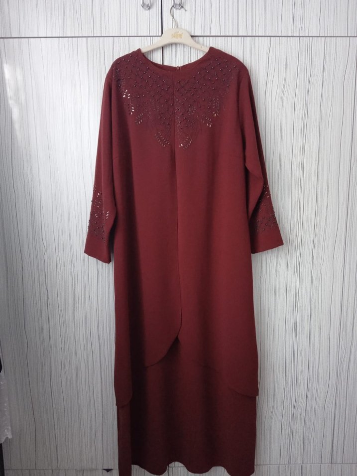 Uzun Kollu Kadın abiye tesettür - Görsel 2