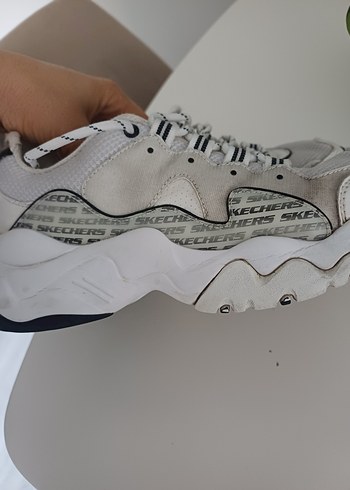 orjinal skechers Yılan Desenli Beyaz Platform Spor Ayakkabı - Görsel 3