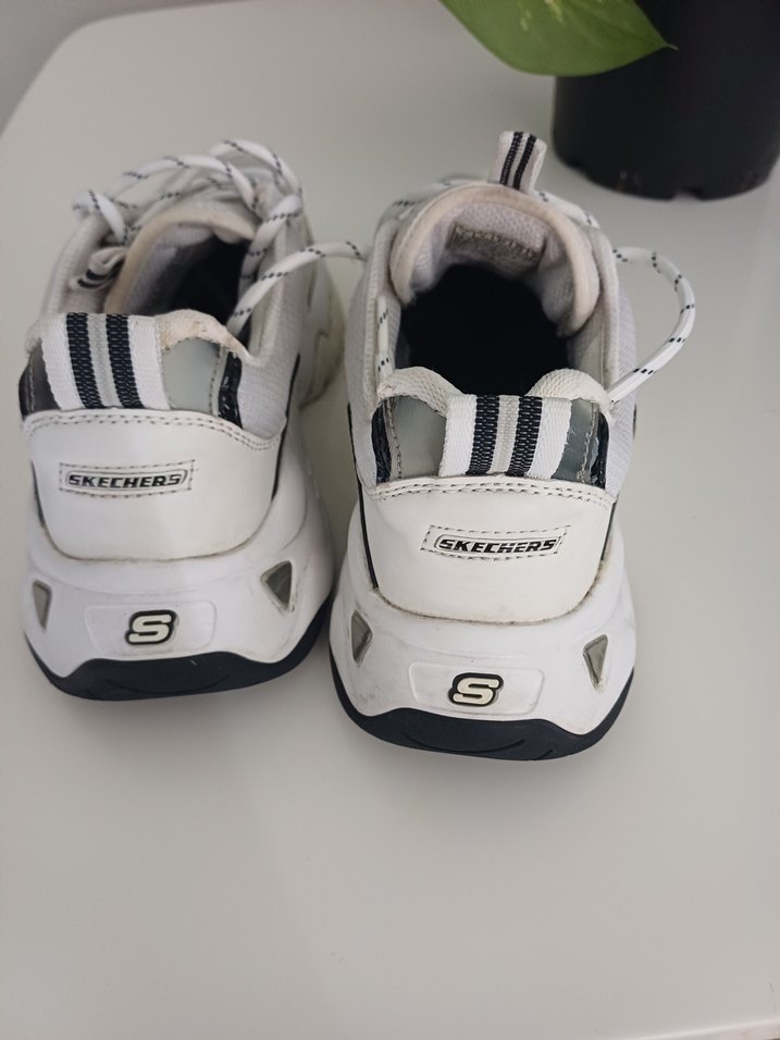 orjinal skechers Yılan Desenli Beyaz Platform Spor Ayakkabı - Görsel 2