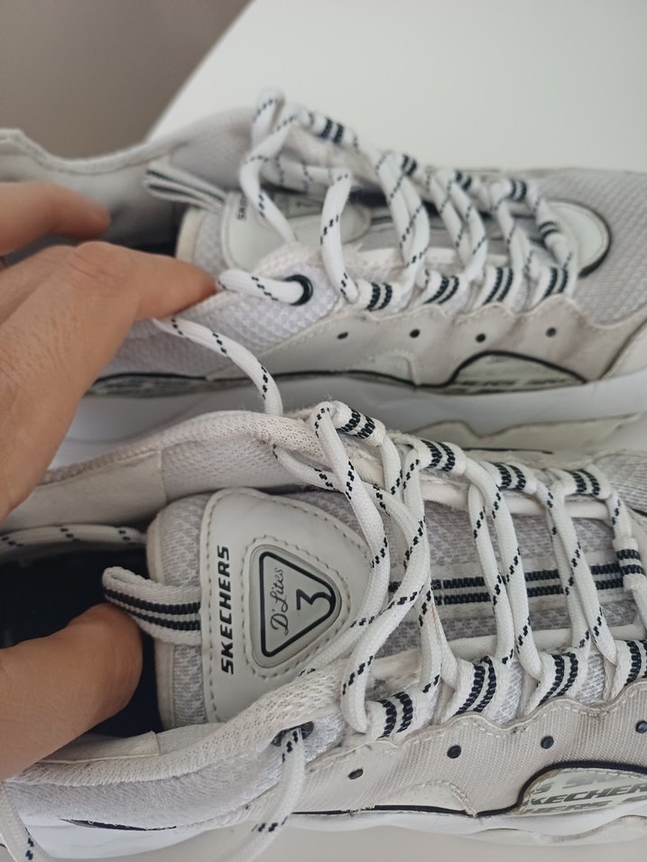 orjinal skechers Yılan Desenli Beyaz Platform Spor Ayakkabı - Görsel 4