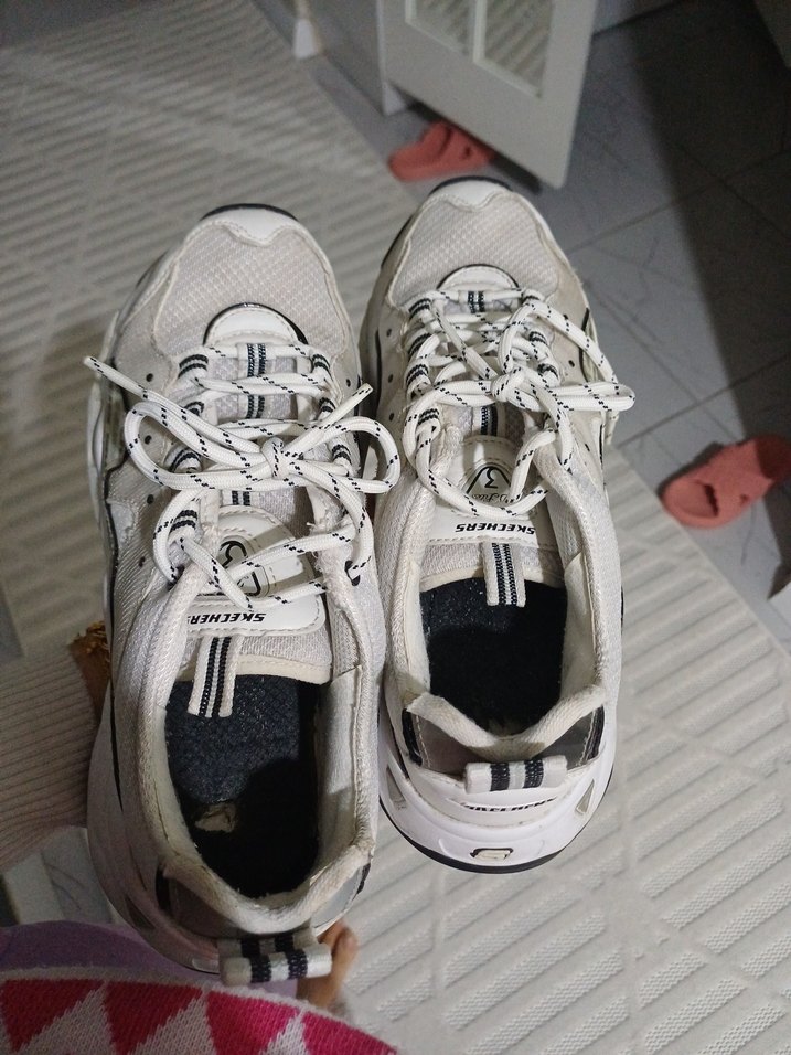 orjinal skechers Beyaz Gri Yılan Desenli Bağcıklı - Görsel 3