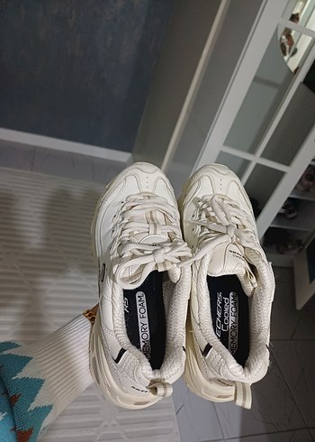 orjinal skechers yeni model Beyaz Bağcıklı - Görsel 2