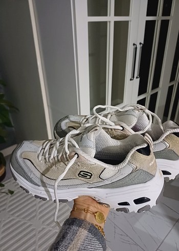 Beyaz Gri Bağcıklı Kadın Spor orjinal - Görsel 2