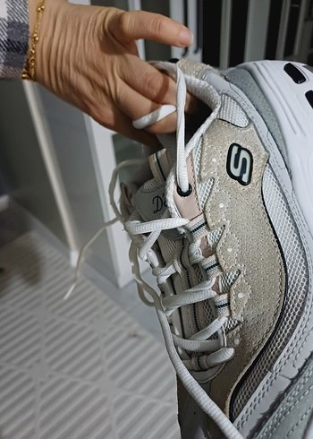 Beyaz Gri Bağcıklı Kadın Spor orjinal - Görsel 3