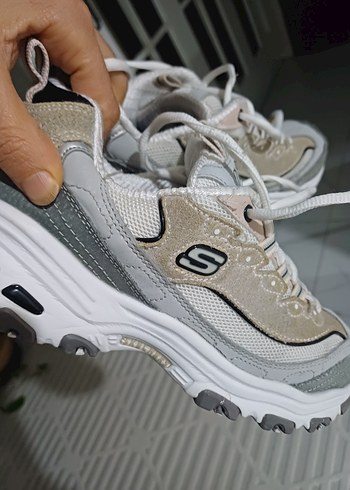 Beyaz Gri Bağcıklı Kadın Spor orjinal - Görsel 4