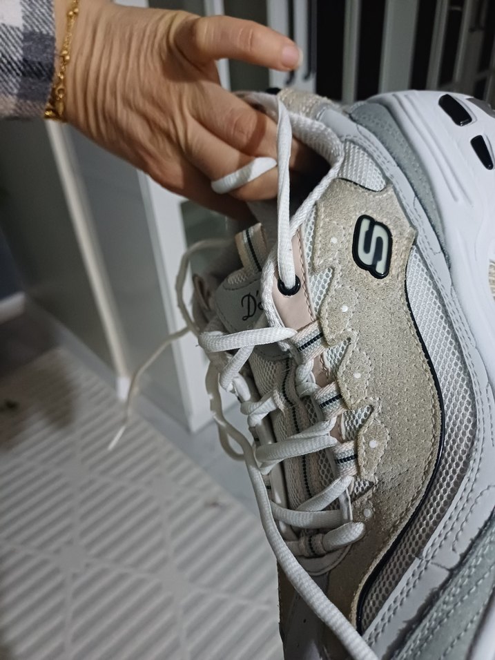 Beyaz Gri Bağcıklı Kadın Spor orjinal - Görsel 3