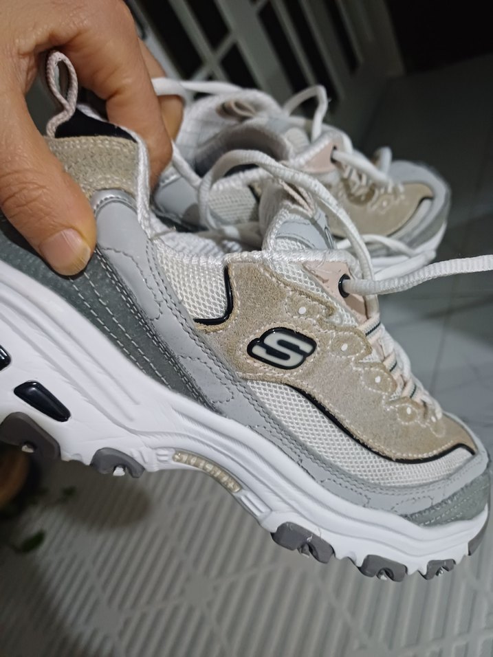 Beyaz Gri Bağcıklı Kadın Spor orjinal - Görsel 4