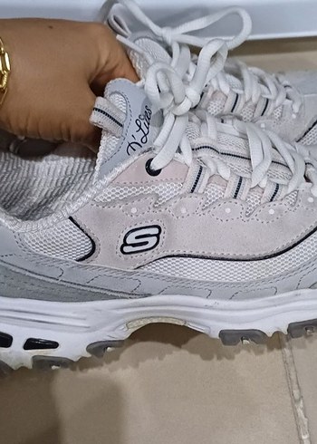 orjinal Beyaz Gri Bağcıklı Kadın Spor Ayakkabı. - Görsel 2
