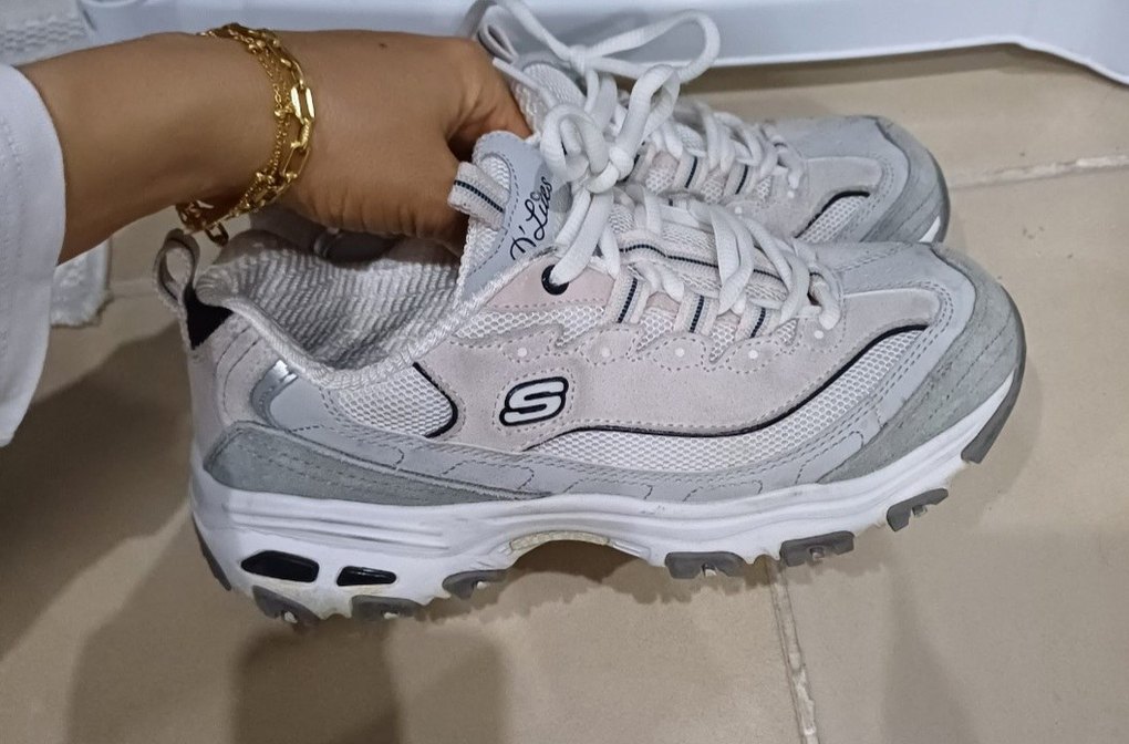 orjinal Beyaz Gri Bağcıklı Kadın Spor Ayakkabı. - Görsel 2