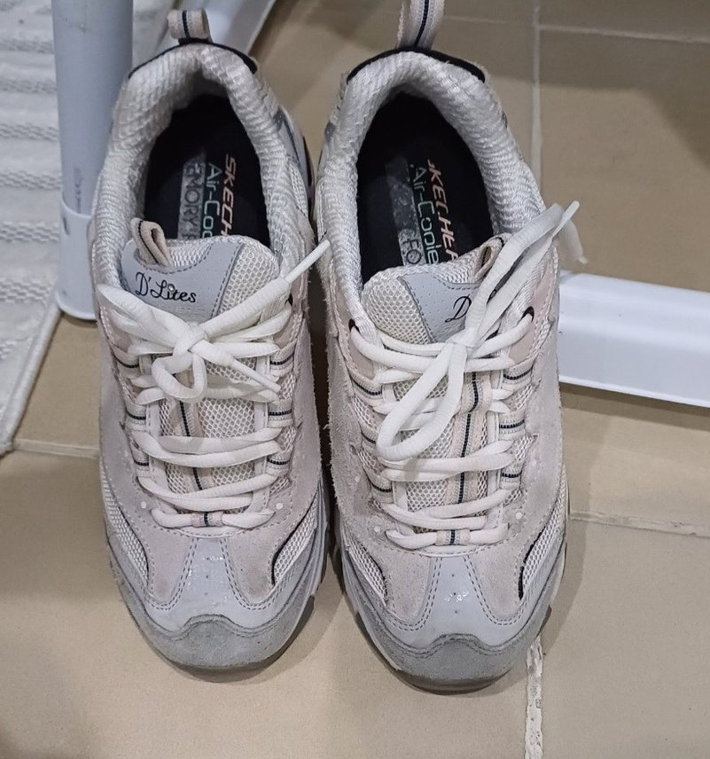 orjinal Beyaz Gri Bağcıklı Kadın Spor Ayakkabı. - Görsel 3