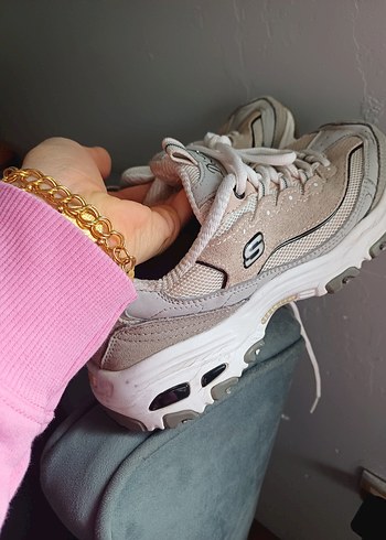 Beyaz Gri Bağcıklı Kadın Spor Ayakkabı - Görsel 2