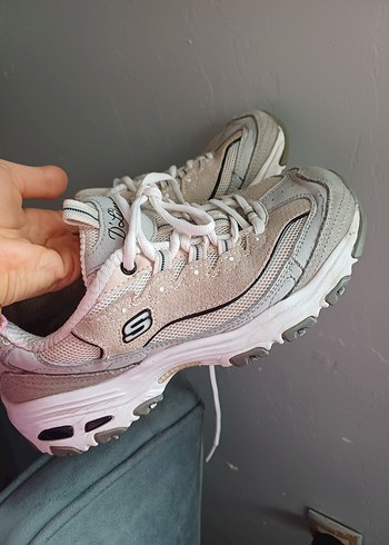 Beyaz Gri Bağcıklı Kadın Spor Ayakkabı - Görsel 4