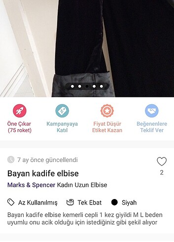 Marks & Spencer Bayan kadife elbise abiye