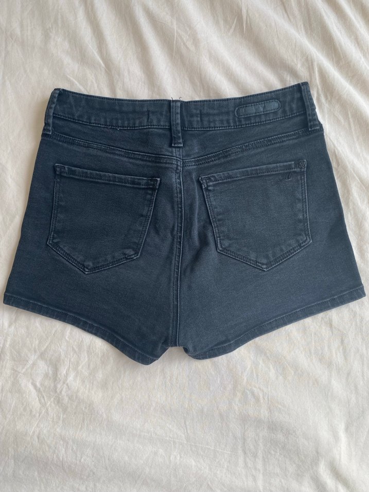 Siyah Mini Denim Şort - Görsel 2
