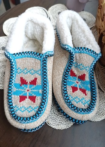 Renkli Nakışlı Erkek  Örgü Ev Terliği - Görsel 2