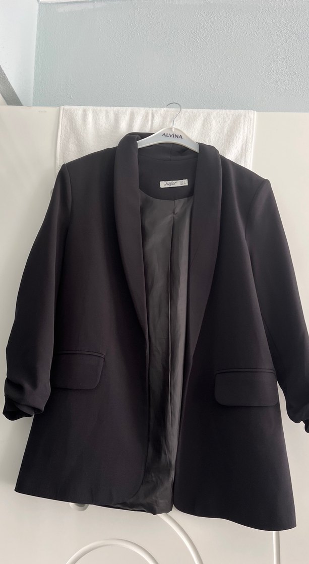 Kadın Siyah Midi Blazer Ceket - Görsel 2