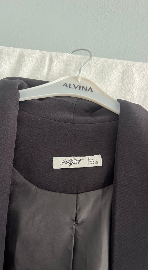 Kadın Siyah Midi Blazer Ceket - Görsel 4