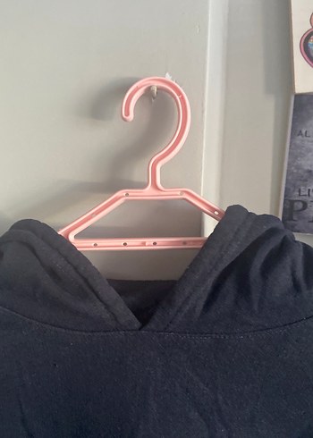 Diğer Siyah Kapüşonlu Salaş Sweatshirt