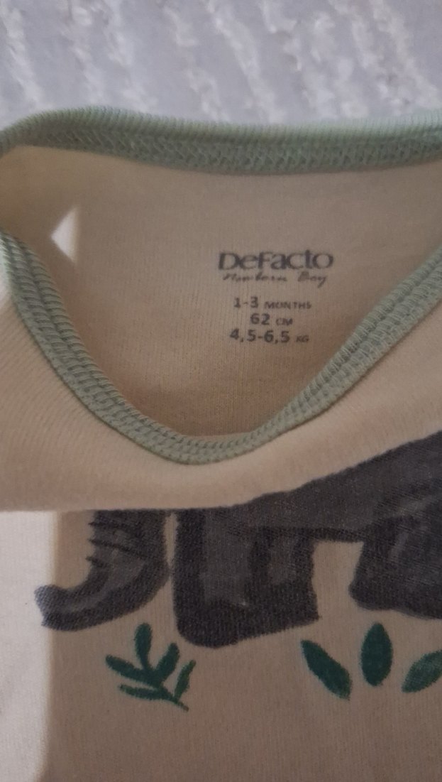 Fil Baskılı Uzun Kollu Bebek Body - Görsel 2