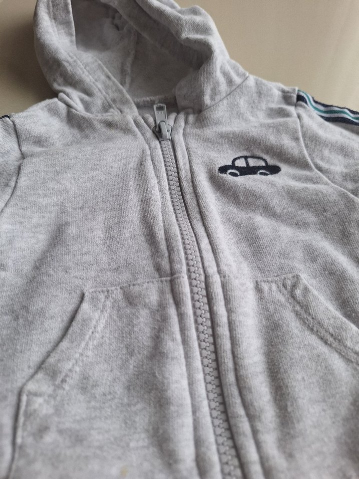 Erkek Çocuk Kapüşonlu Fermuarlı Gri Sweatshirt - Görsel 2