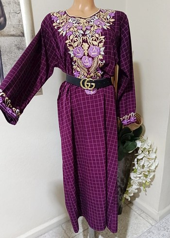 American Vintage Mor Nakışlı Bohem Uzun Elbise
