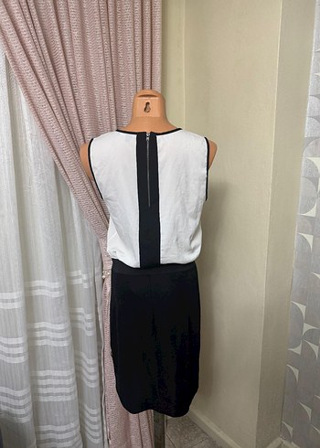 Siyah Çizgili  Ofis Elbisesi - Görsel 5