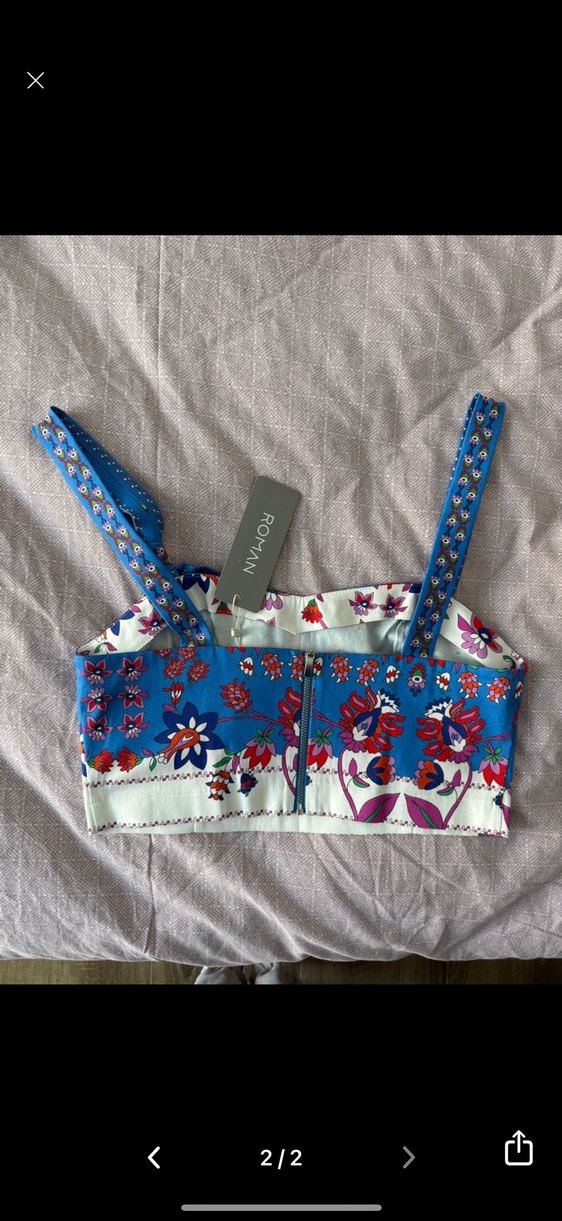 Çiçek Desenli Renkli Straplez Bustiyer - Görsel 2