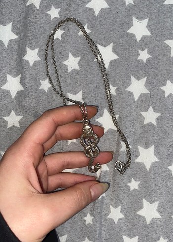 Accessorize Gri Yılan Desenli Zincir Detaylı Kolye