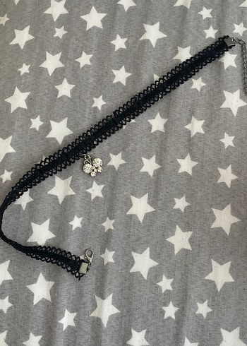Nakışlı Zincir Detaylı Siyah Gotik Kolye
