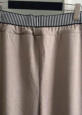 Bej Kadın Kemerli Rahat Kumaş Pantolon - Görsel 6
