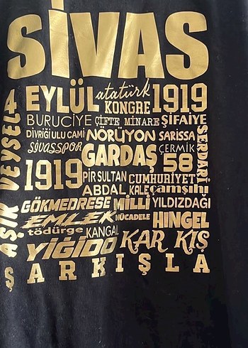 Siyah Altın Baskılı Kadın Tişört - Görsel 2