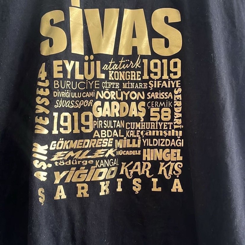 Siyah Altın Baskılı Kadın Tişört - Görsel 2